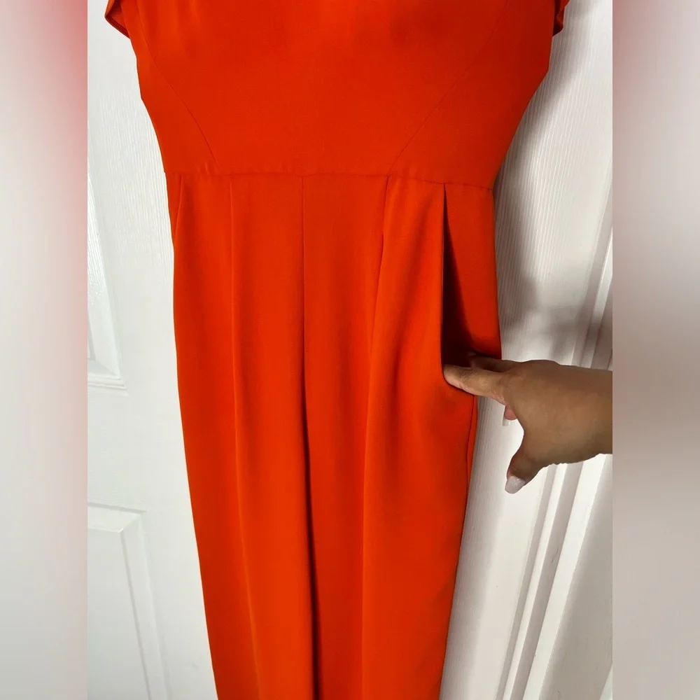 Reiss Open Back Pants Jumpsuit Orange Sz 2
